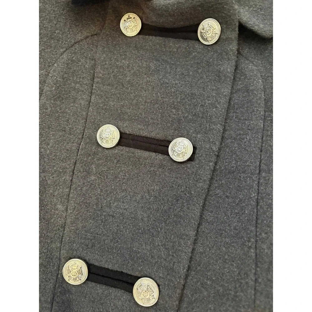 Rothschild Charcoal Grey Wool Blend Double‎ Breasted  girls Coat Ornate 6X